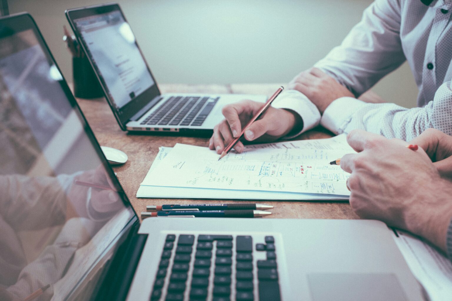 Accounting work at a desk